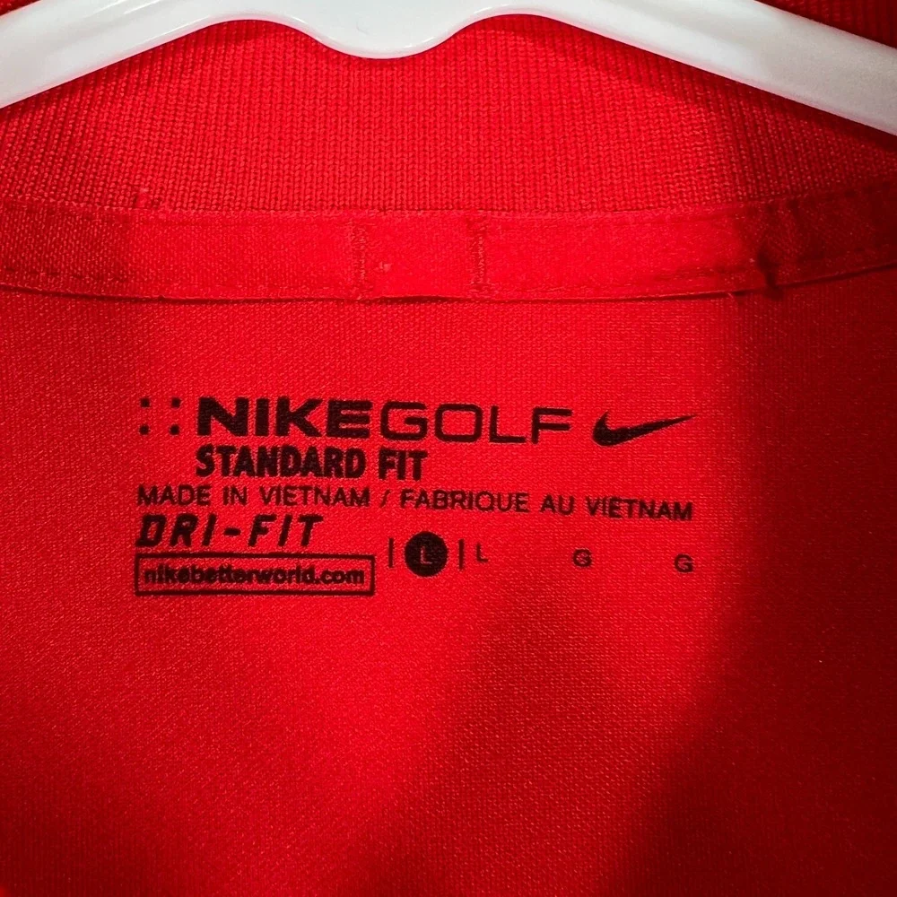 Nike Polo Shirt Mens Large Red Short Sleeve Golf Standard Fit Outdoor Casual